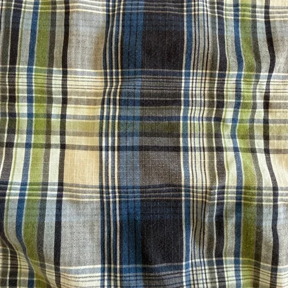 Patagonia Blue and Green Plaid Casual Button Down Shirt - Picture 4 of 6